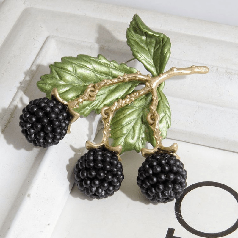 Women Men Elegant Vintage-Inspired Rhinestone Blackberry Brooch Pin
