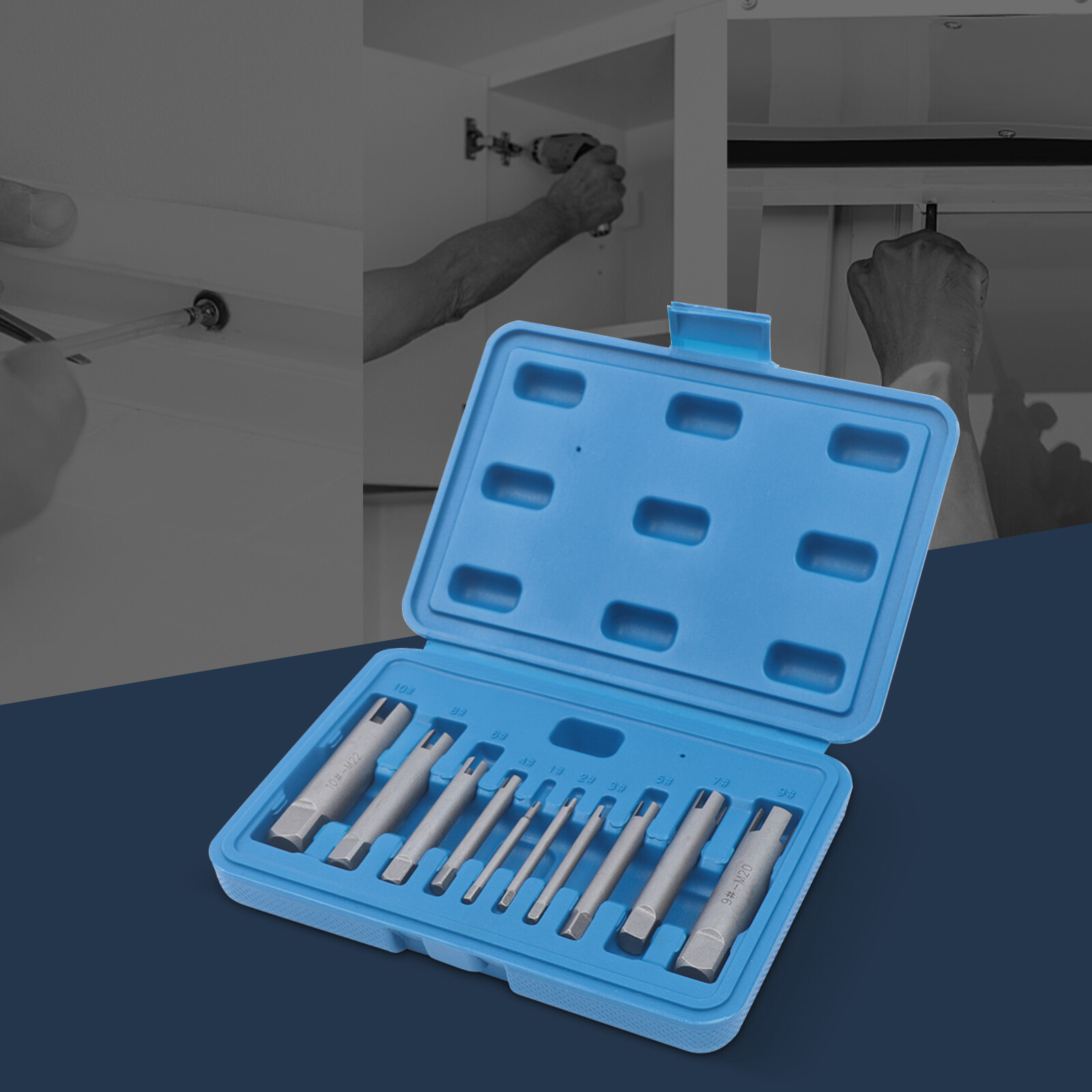HSS Broken Tap Extractor Removal Tool Set 10 Pcs (1#-10#) 3 or 4 Claws ZS