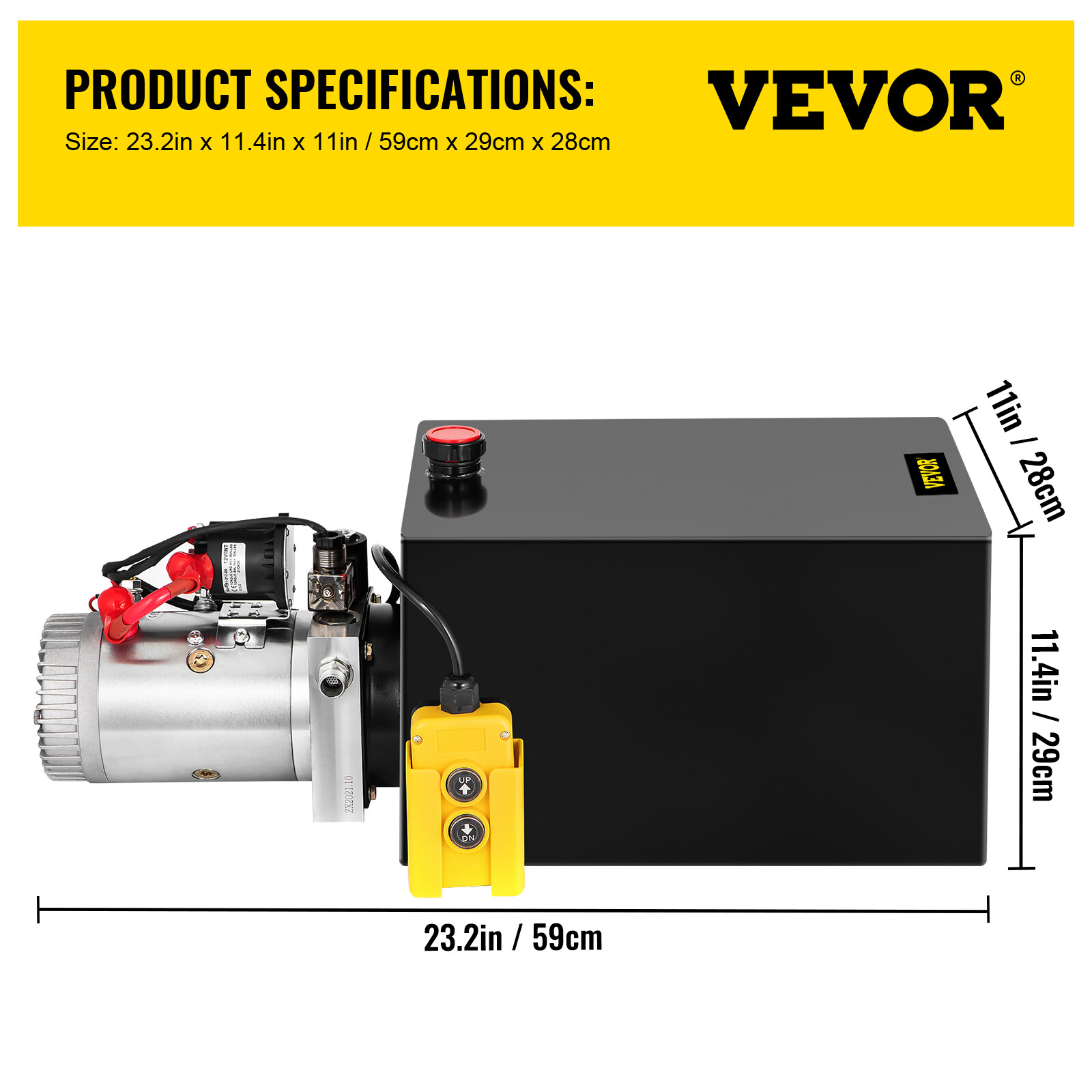 VEVOR 20 Quart Single Acting Hydraulic Pump Dump Trailer 12V Unit Control Kit