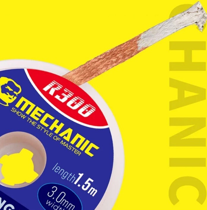 Mechanic R300 Wick Width 2.5mm Desoldering Braid, Copper Desoldering Wick