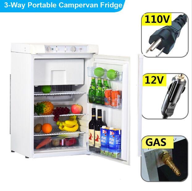 Propane Gas Fridge Top Upright Freezer Fridge Compact Camper RV Cooler AC