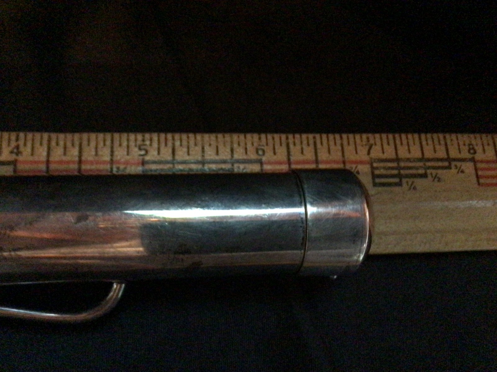 Vtg Sterling Taxco Mexico Signed TH-125 Silver Tube Cigar Holder Clip on Case