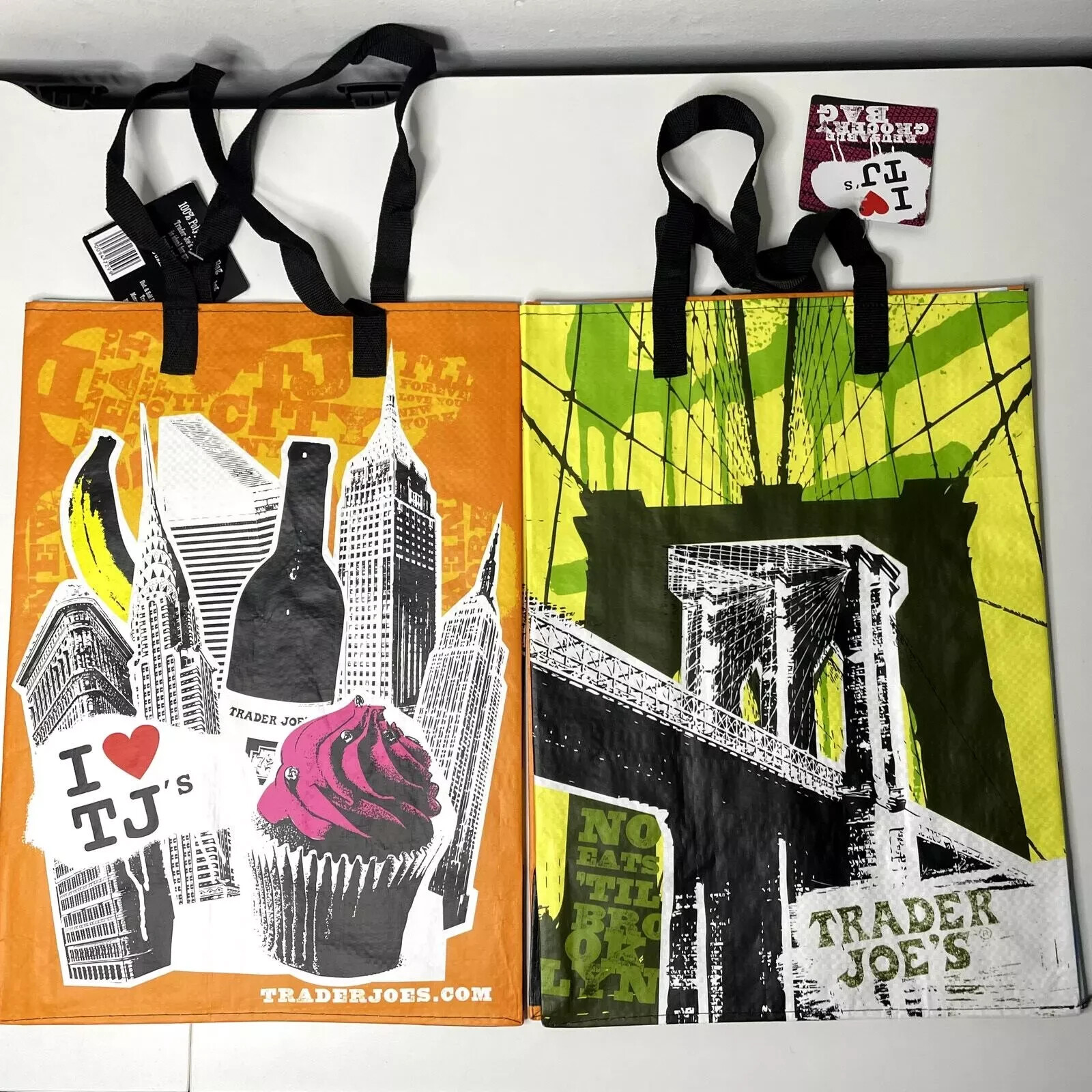 Trader Joe’s New York Tote Bag Eco Reusable Shopper Skyline Brooklyn Bridge