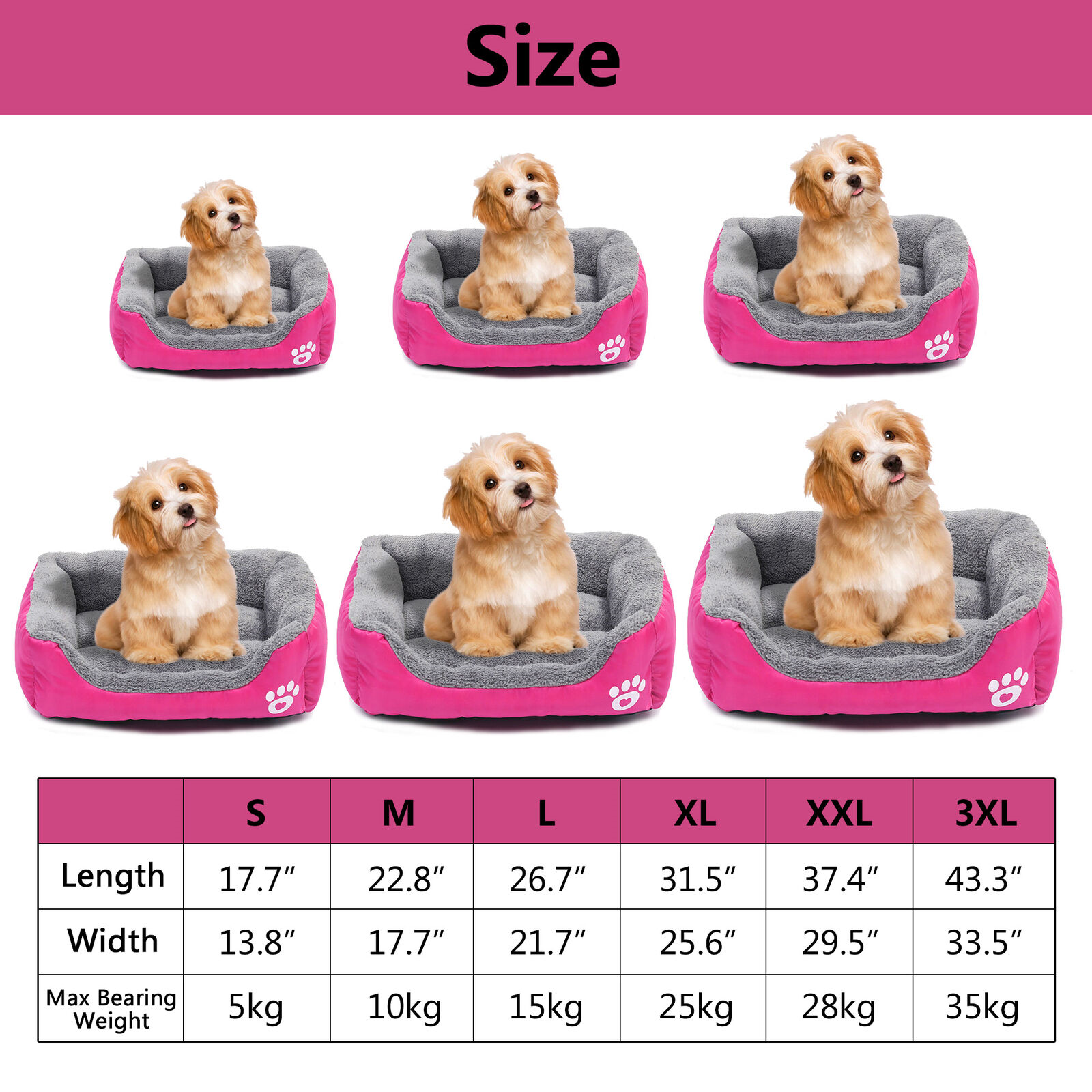 Pet Dog Cat Bed Calming Sleeping Kennel Puppy Super Soft Mat Pad Warm Nest