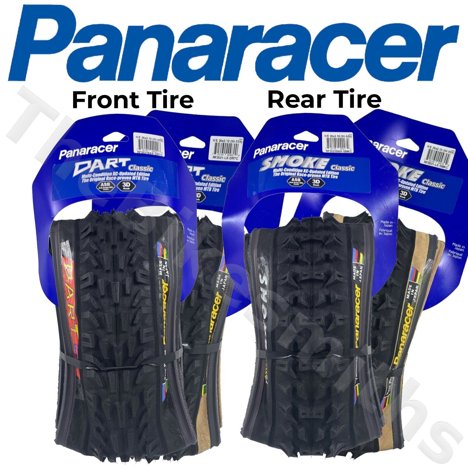 Panaracer 26x2.10" Smoke OR Dart OR Set Foldn MT Bike Tire Pik Black or Tan Wall