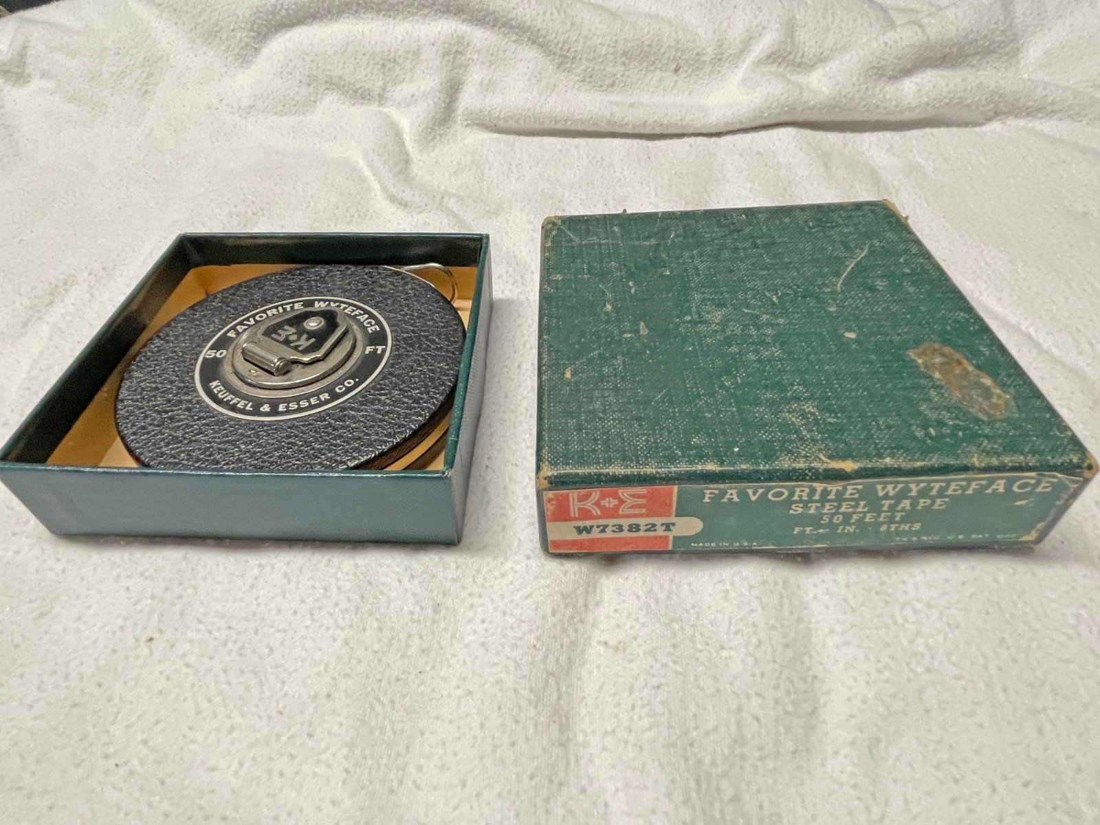 K & E Favorite Wyteface 50' Steel Tape Measure in Original Box