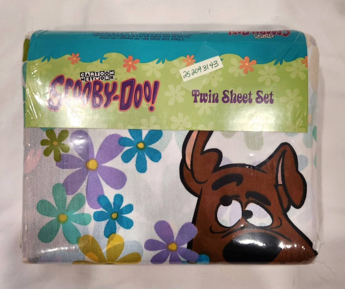 Scooby Doo Twin Sheet Set Vintage NEW RARE Sealed 3 Pieces 1999 Hanna Barbera