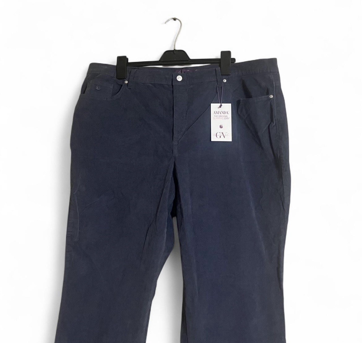 Gloria Vanderbilt Sz 24W Original Slimming Jeans Gray Corduroy High Rise