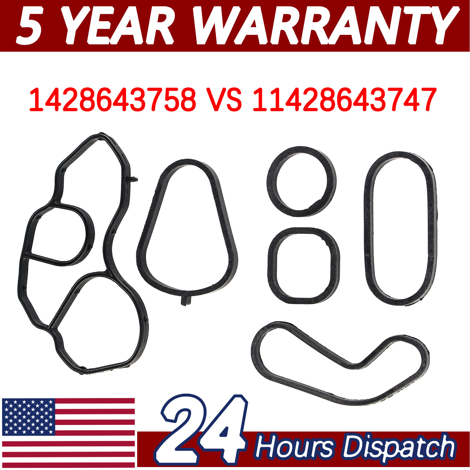 Oil Cooler Gasket Seal W/ Filter Housing Gasket Set For Mini Cooper 07-16 OEM