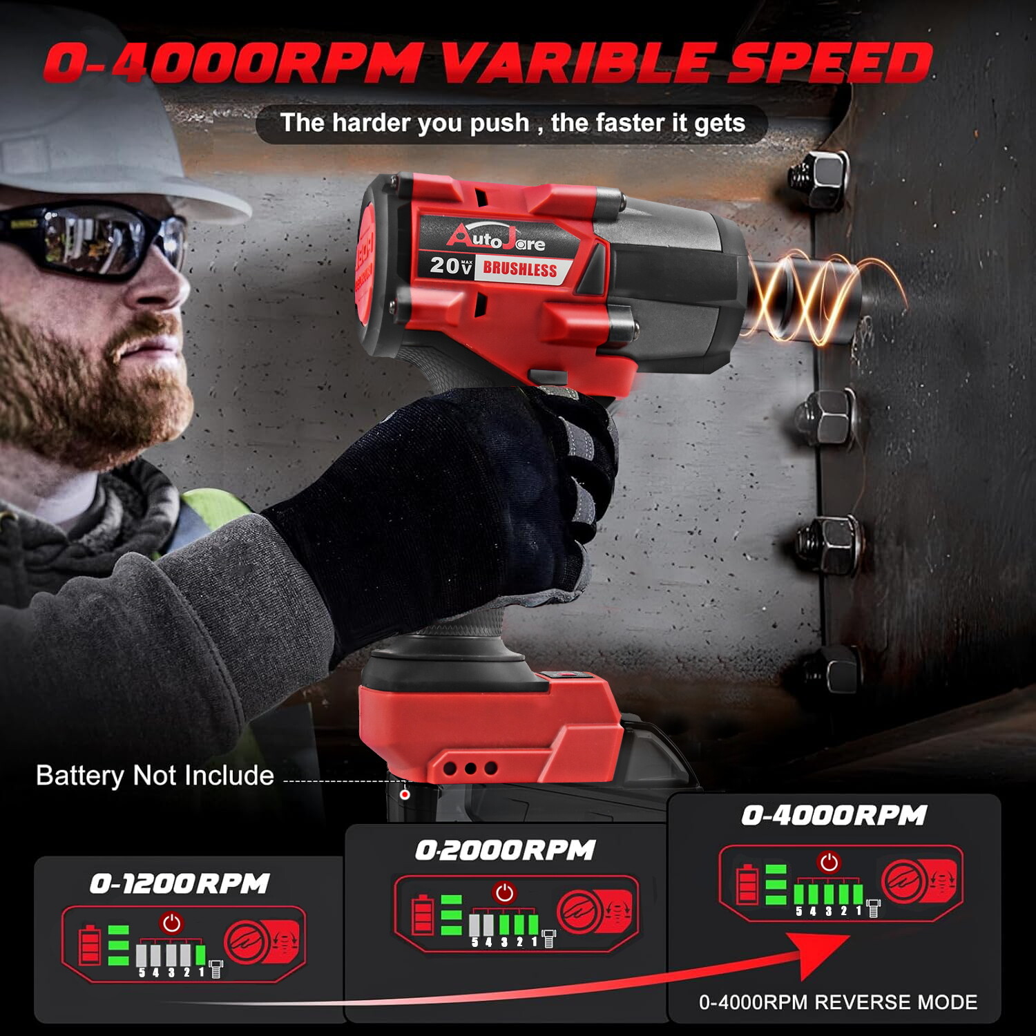 Cordless Impact Wrench for Milwaukee M18 Battery 1/2" High Torque 1500N.m