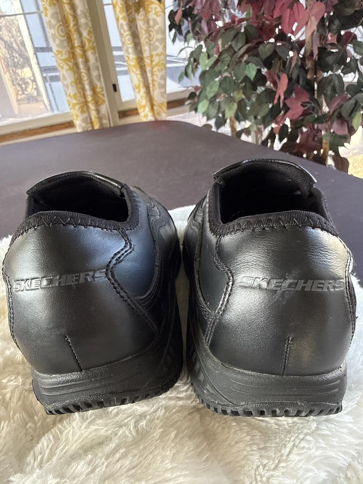 Skechers Work Shape-Ups Slip Resistant Black Shoes Size 8