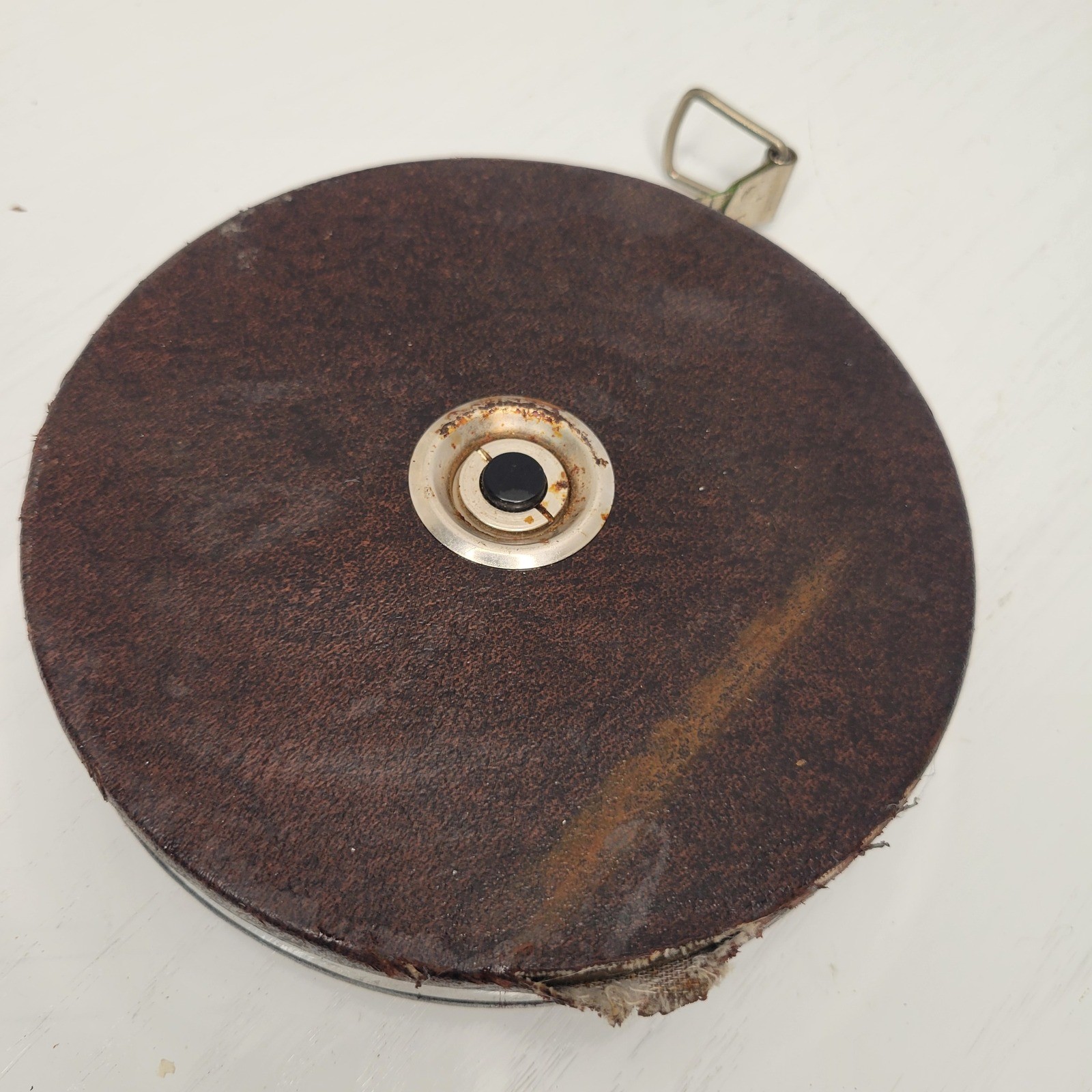 Vintage Lufkin 100' Hi-Line Non-Metallic Tape Measure Model 406 Brown Case