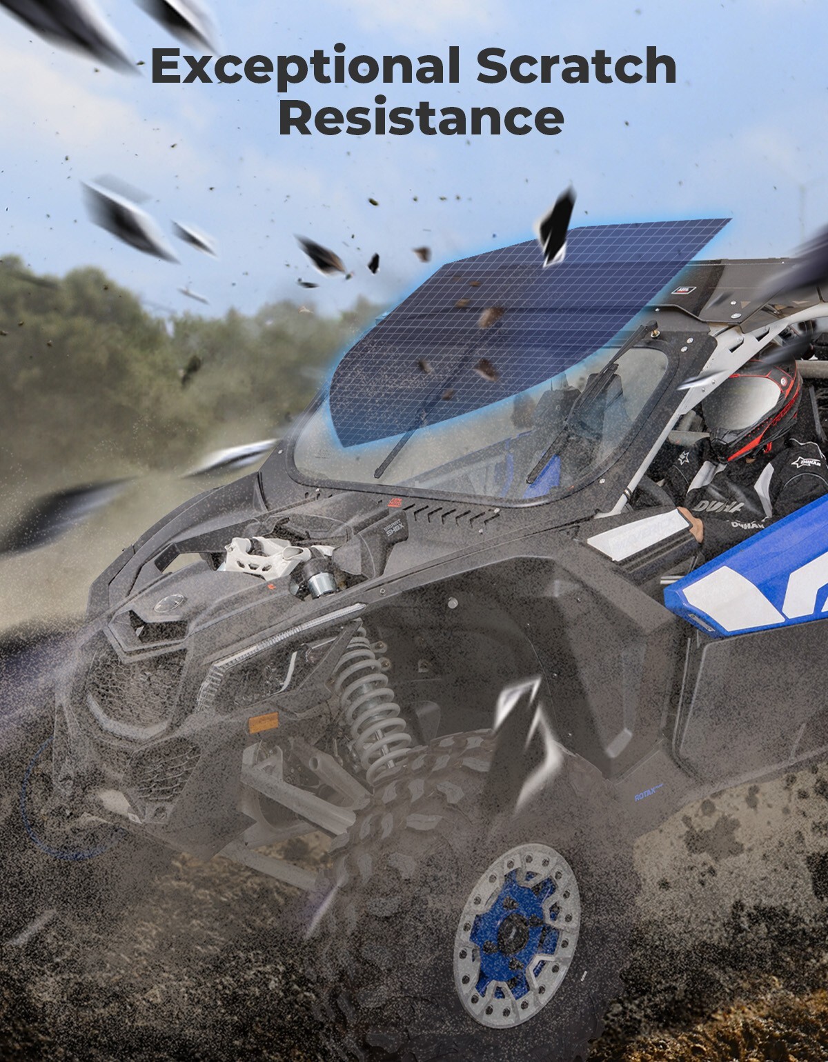 X3 Glass Windshield W/ Sliding Vents + Dual Manual Wipers for Can-Am Maverick X3