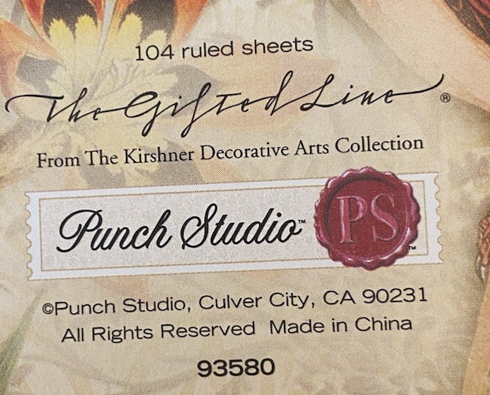 Punch Studio Boutique Brooch Journal Bluethroat Bird & Postcards Diary Notebook