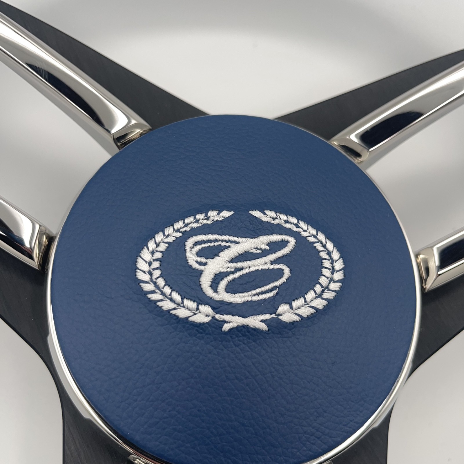 Cobalt Boat Steering Wheel Stainless Steel Spoke Leather Rim | Cobalt Boats Logo