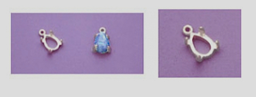 Sterling Silver Pear Cabochon Dangle Setting (5x3mm-18x13mm)