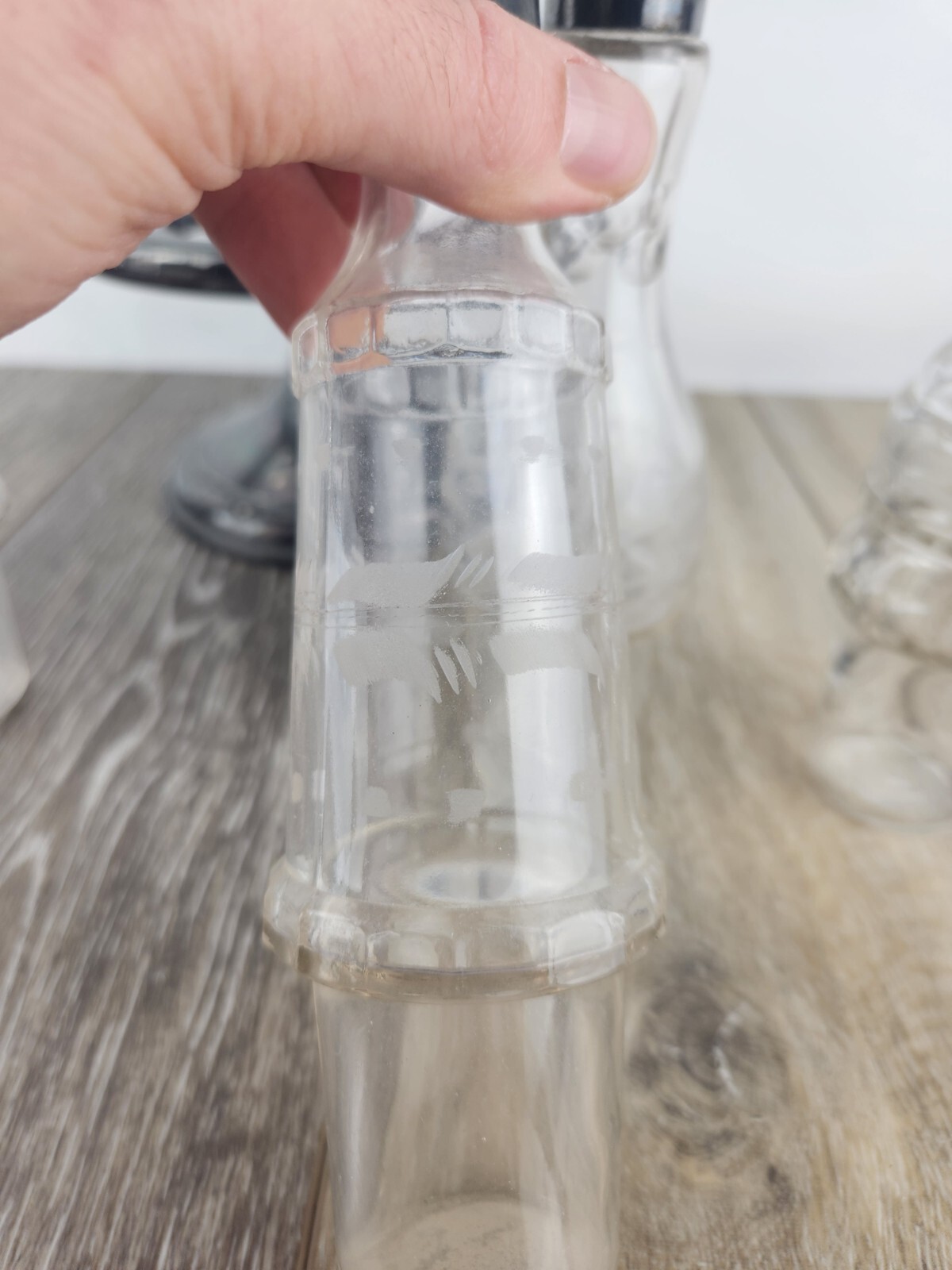 Antique Silver Plate Cruet Castor Condiment Serving Tray Set w/ 5 Bottles