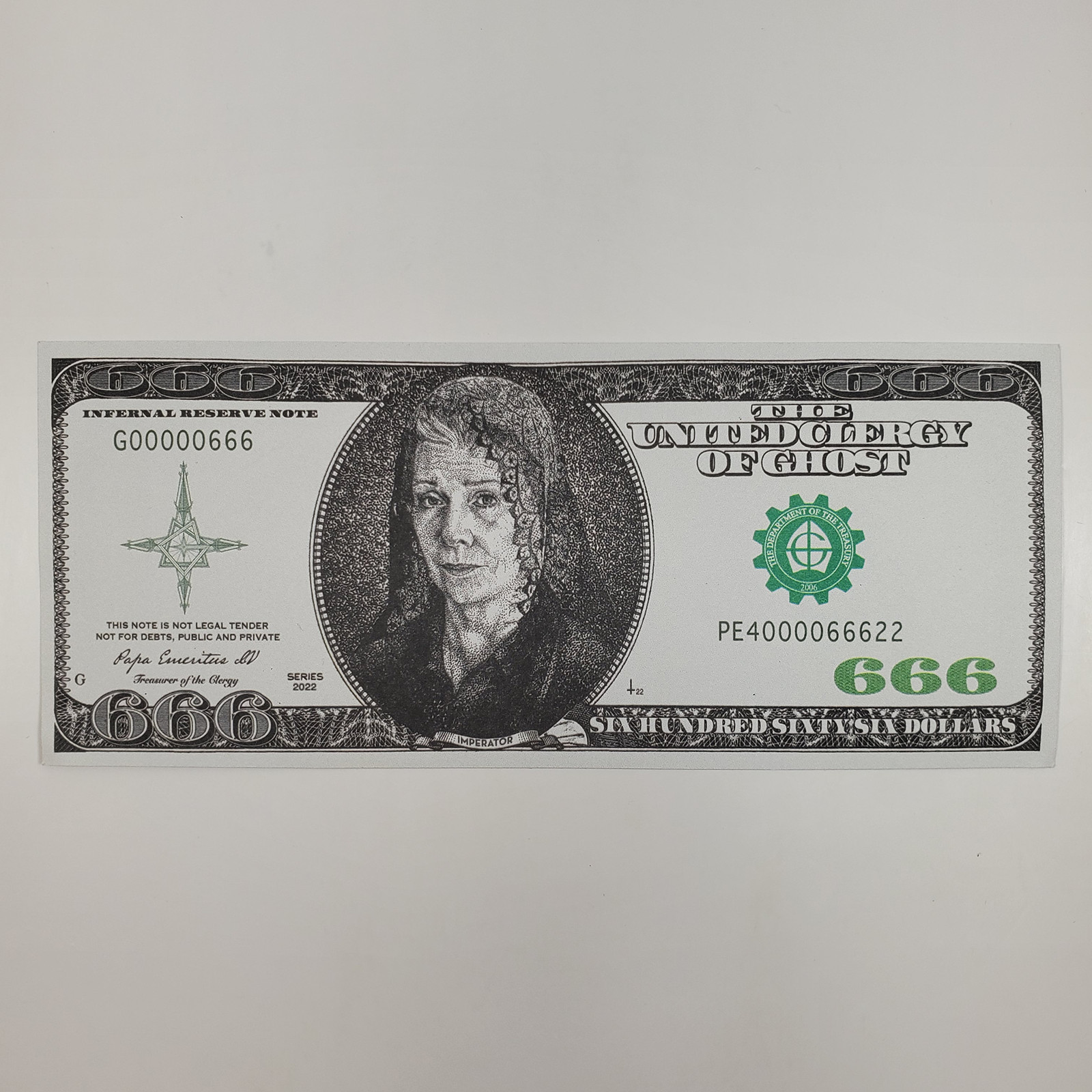 Ghost Band 2022 Imperatour Mummy Dust Bucks $666 Dollar Bill Infernal Reserve