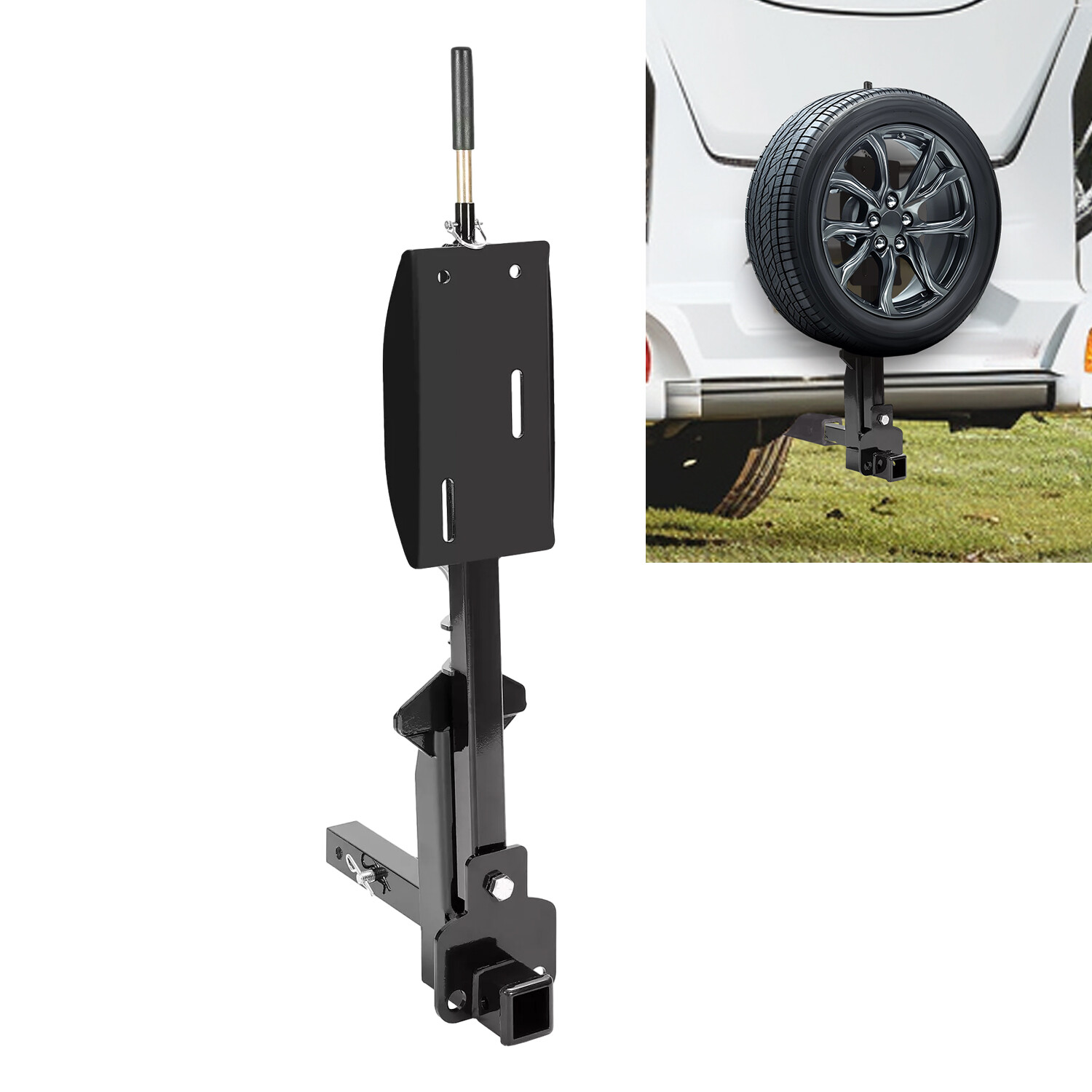 RV Spare Tire Carrier W/ 2" Receiver For 16" - 24.5" Wheels