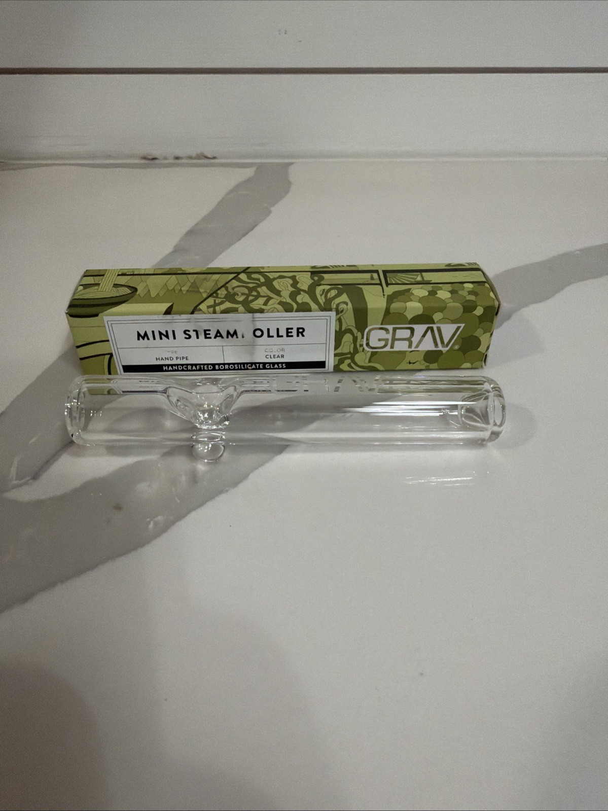 GRAV CLEAR MINI STEAMROLLER 5.25” WITH FEET POCKET PIECE TINY *SHIPS ASAP*