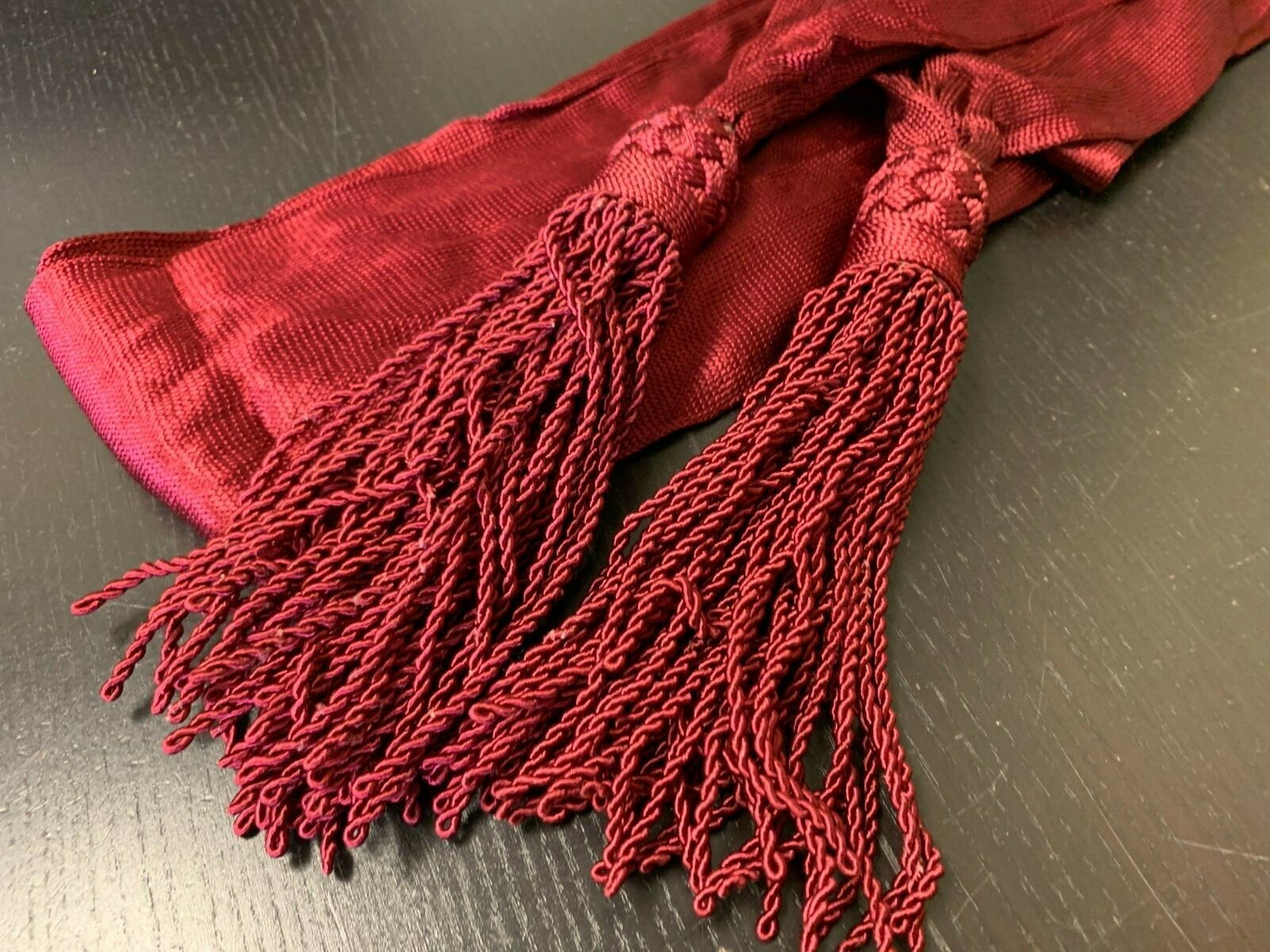 Civil War WINE / MAROON Colored Staff Officer SILK Sash - 90" long - NEW