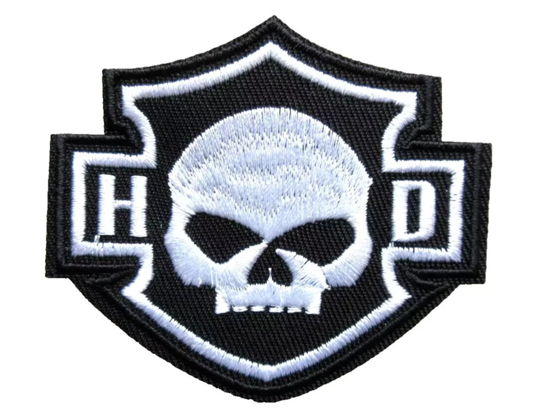 🔥SKULL HD MOTORCYCLES HARLEY BIKERS VEST 3" x 2.5" EMBROIDERED IRON ON PATCH