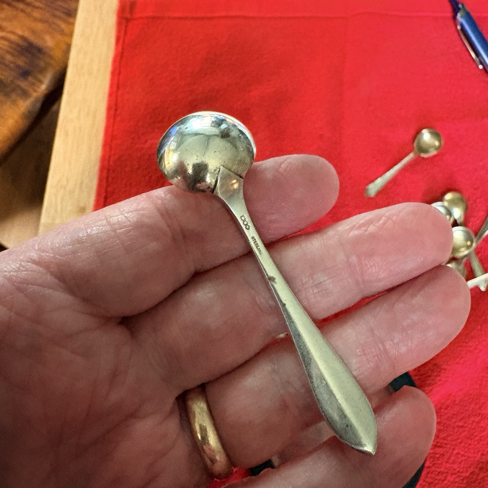 Sterling Silver Master Salt Spoon. Dominick & Haff. ‘Pointed Antique. 3". Nice.