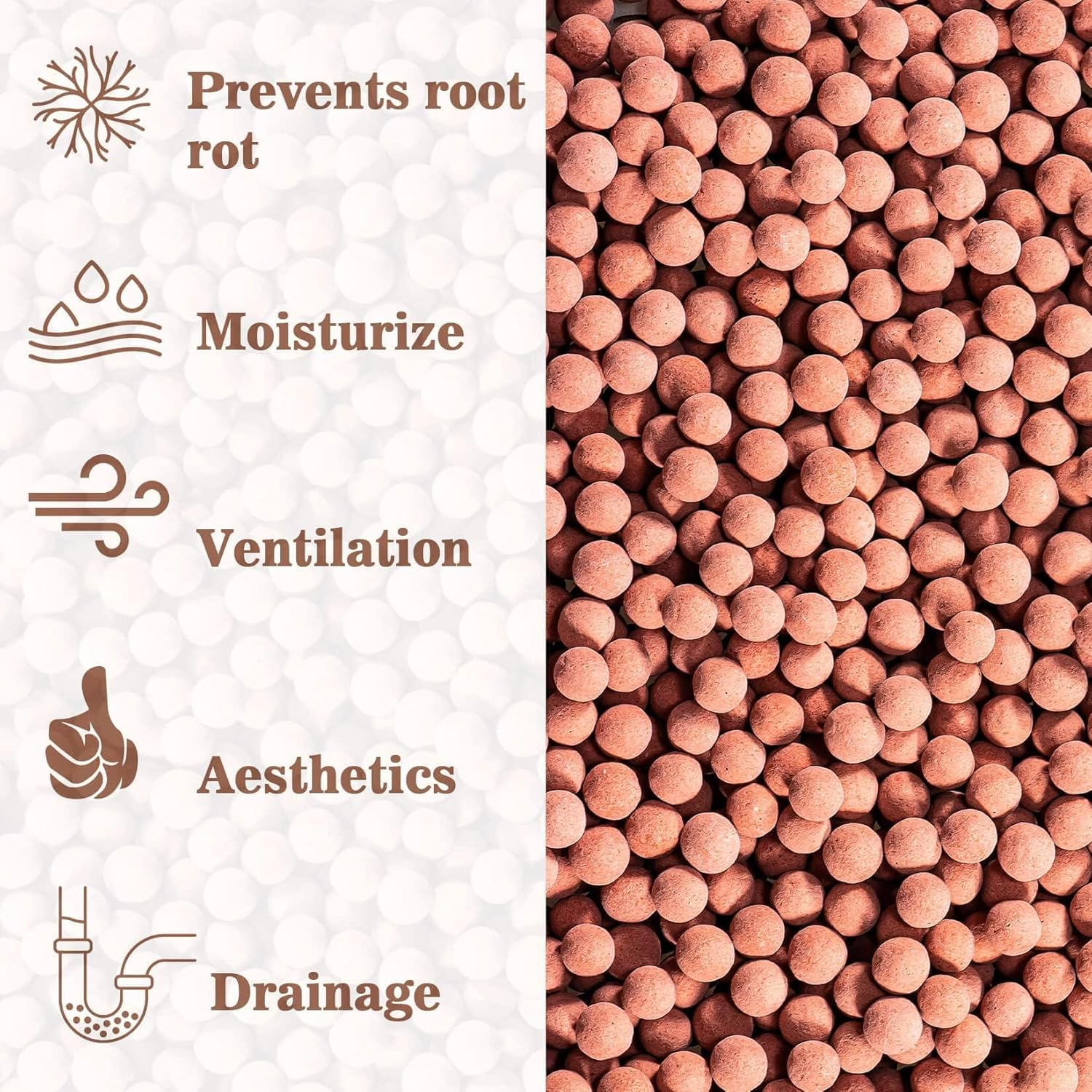 Clay Pebbles for Plants Pebbles Indoor Plants Natural Clay Drainage Decoration