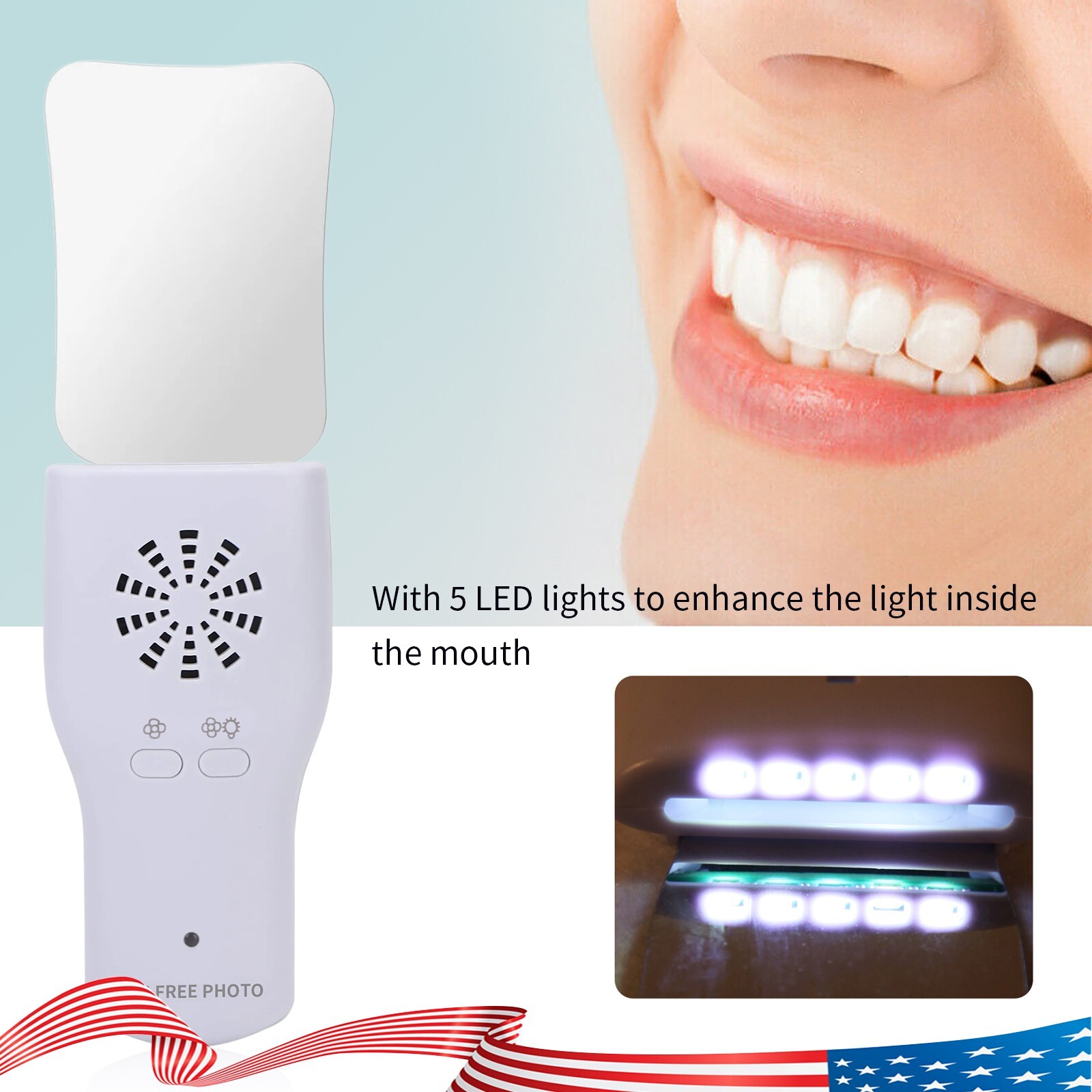 Dental Occlusal Mirror Fog Free LED Intra Oral Photo System Mirror Anti-Fog 4K