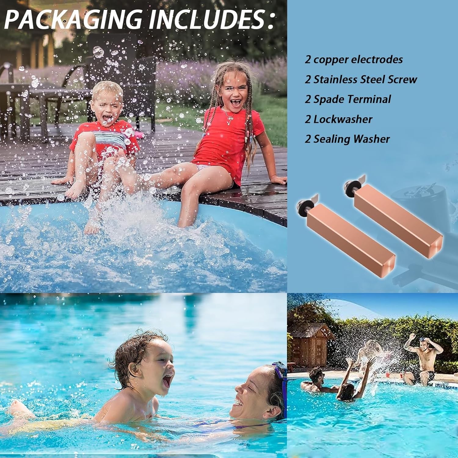 Swimming Pool Copper Electrodes For Power Ionizer Chamber,Replacement Electrodes