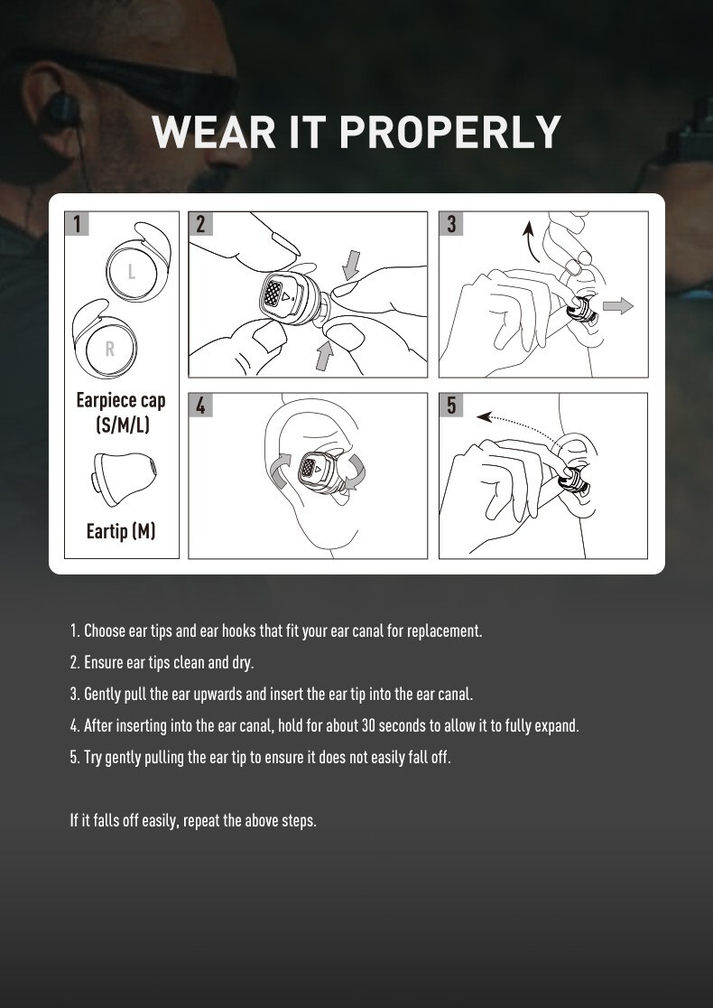 EARMOR M20T Pro Electronic Shooting Ear Protection, NRR 30dB Bluetooth 5.4