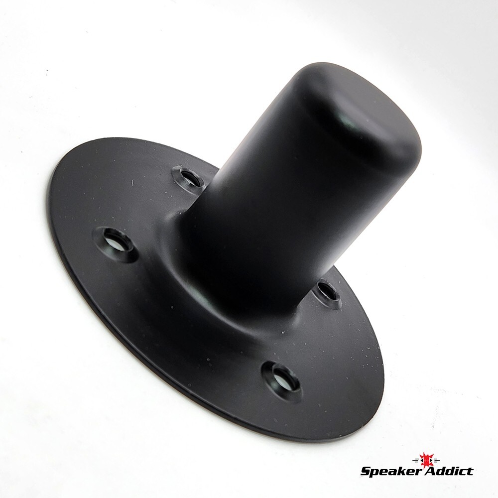 Pair Steel Speaker Pole Mounting Socket Cup Top Hat 1-1/2" Tripod Stand Black