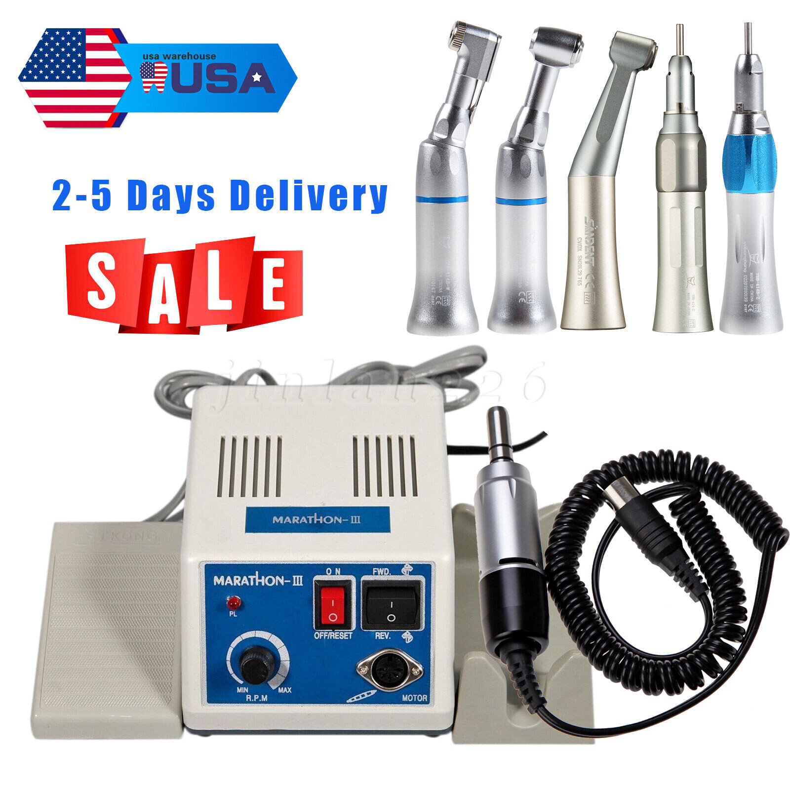 Dental Lab Marathon Electric Micromotor Contra Angle/Straight Handpiece Drill N3