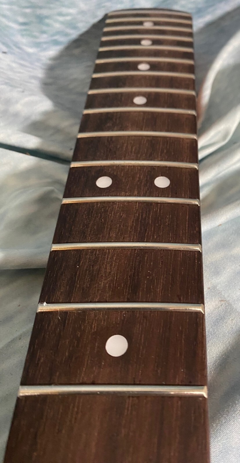 Roasted Mahogany Strat Neck Rosewood Slab Stainless Steel Rolled Frets Bone Nut