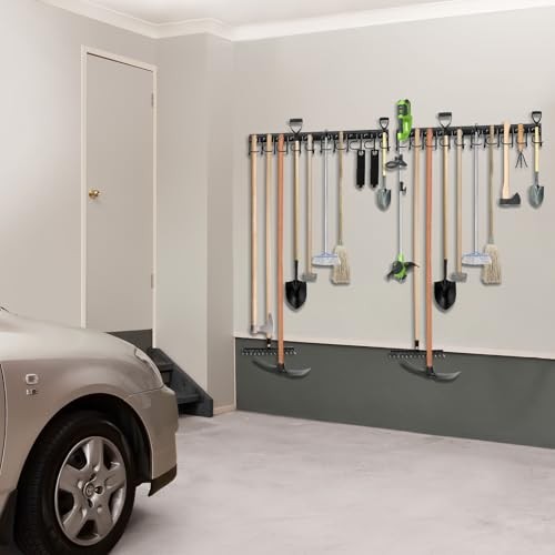 Metal Garage Tool Organizer Wall Mount Garden Tool Organizer With 2 Pack