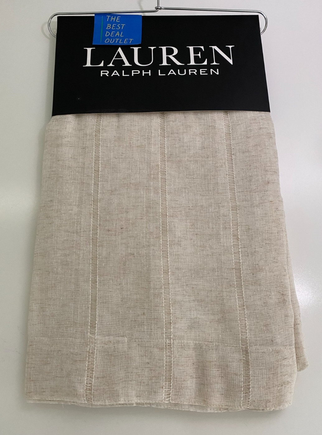 New Ralph Lauren Window Curtains 2 Panels Beige 54 x 84" Linen Hamilton Back Tab