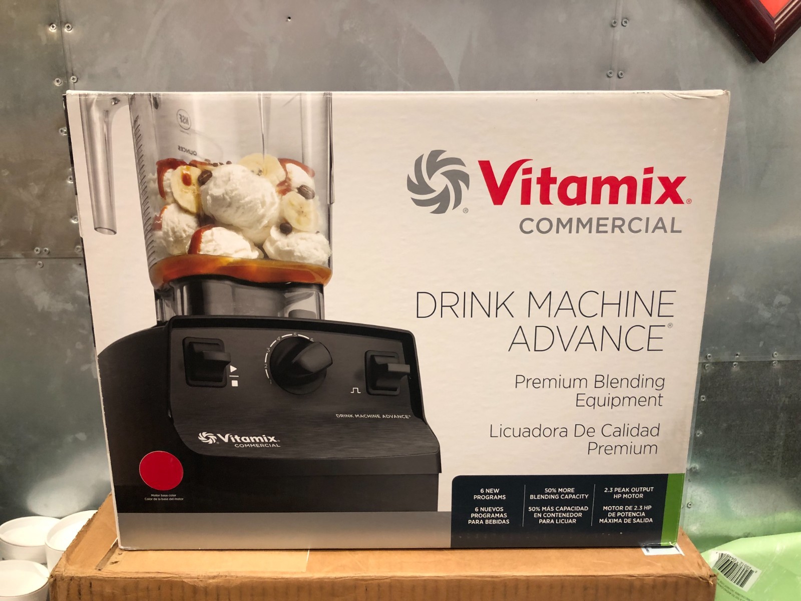 Vitamix Drink Machine VM0100A 2.3HP 48 oz Stackable Commercial Blender Red