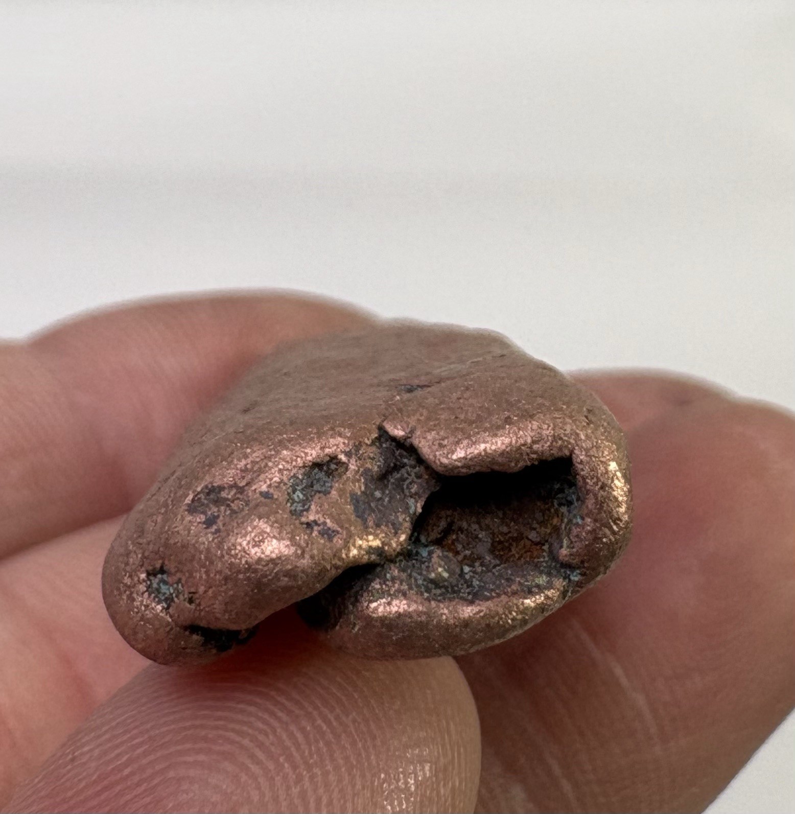 Pure Native Michigan Solid Copper Nugget Specimen Keweenaw Peninsula Mineral