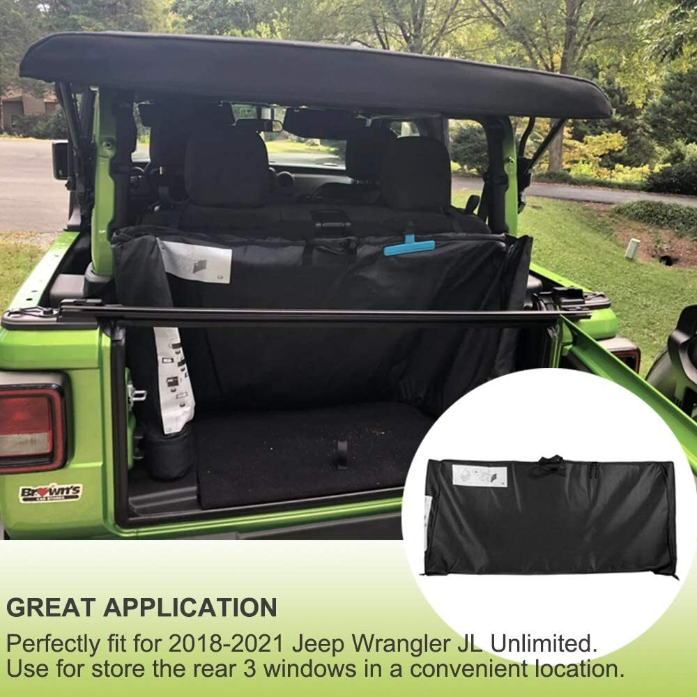 Soft Top Window Storage Bag For 2018-2024 Jeep Wrangler JL JLU 68358392AC