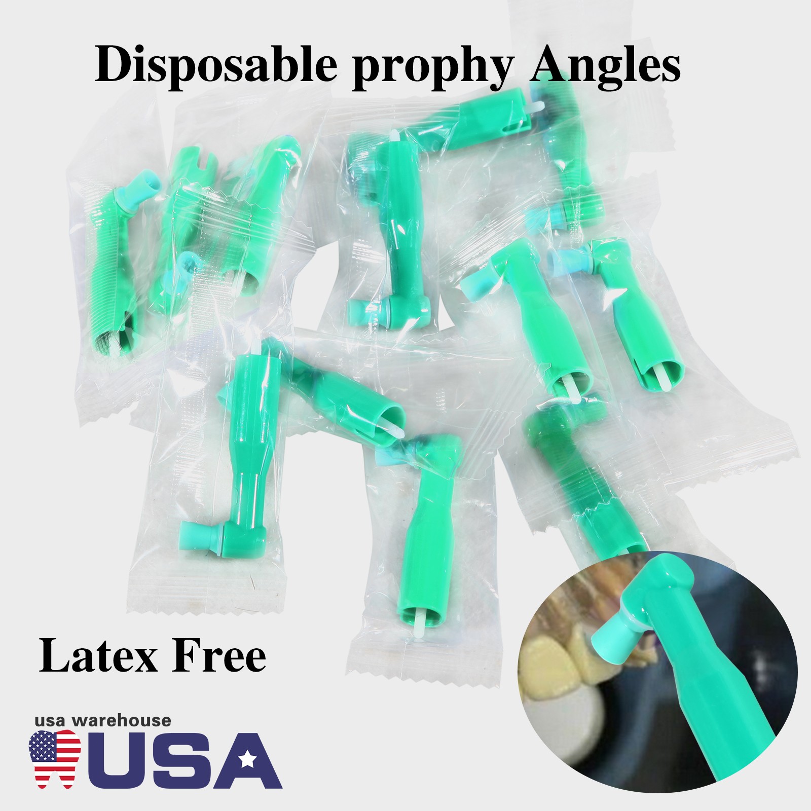 Dental Disposable Prophy Angles 100 to 1000 Soft Cup Latex Free Right Angle 90°