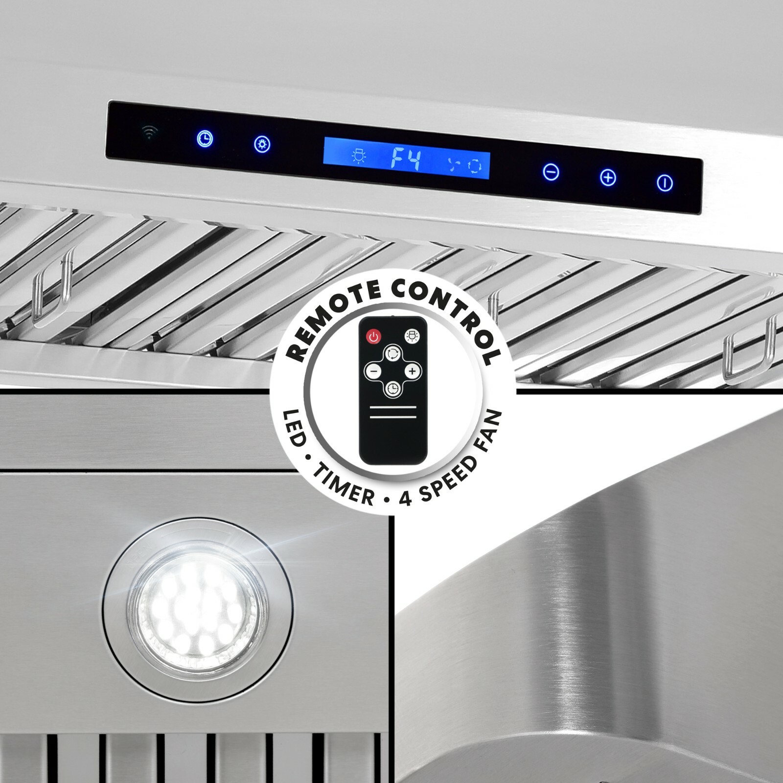 30 In. Under Cabinet Range Hood (OPEN BOX) LED Lights, Stainless Steel Filters