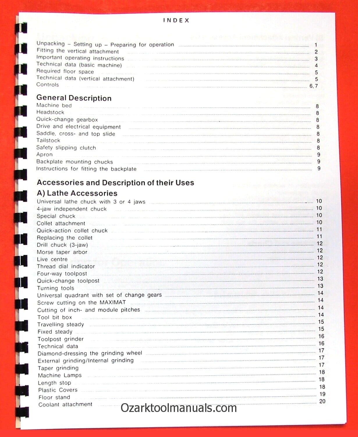 EMCO Maximat V10-P Mentor 10 Metal Lathe Instruction Service Owners Manual 0299