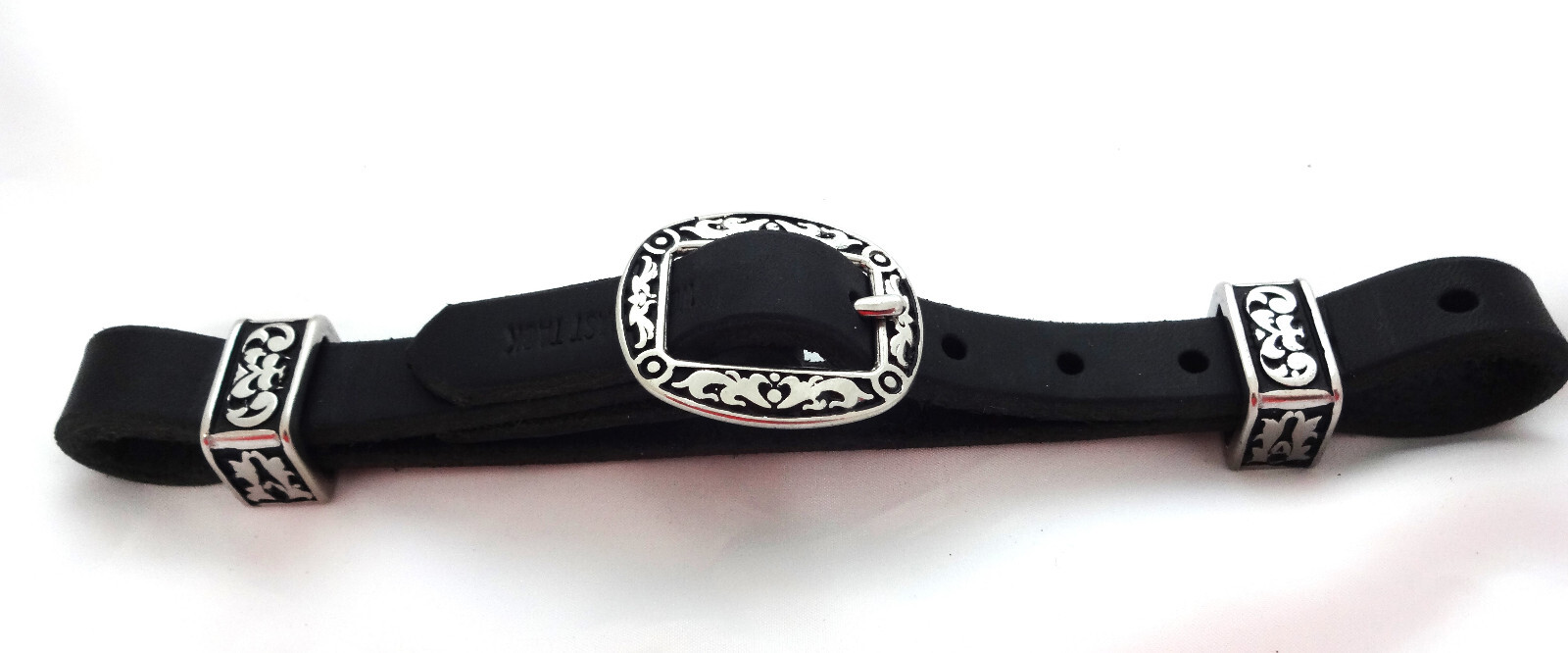 Curb Strap Harness Leather Jeremiah Watt Stainless Steel Buckle Keepers Horse