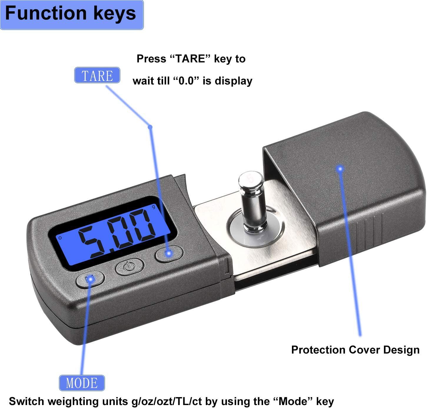 Digital LCD Cartridge Scale Gauge 0.01g/5.00g Turntable Stylus Force Scale Gauge
