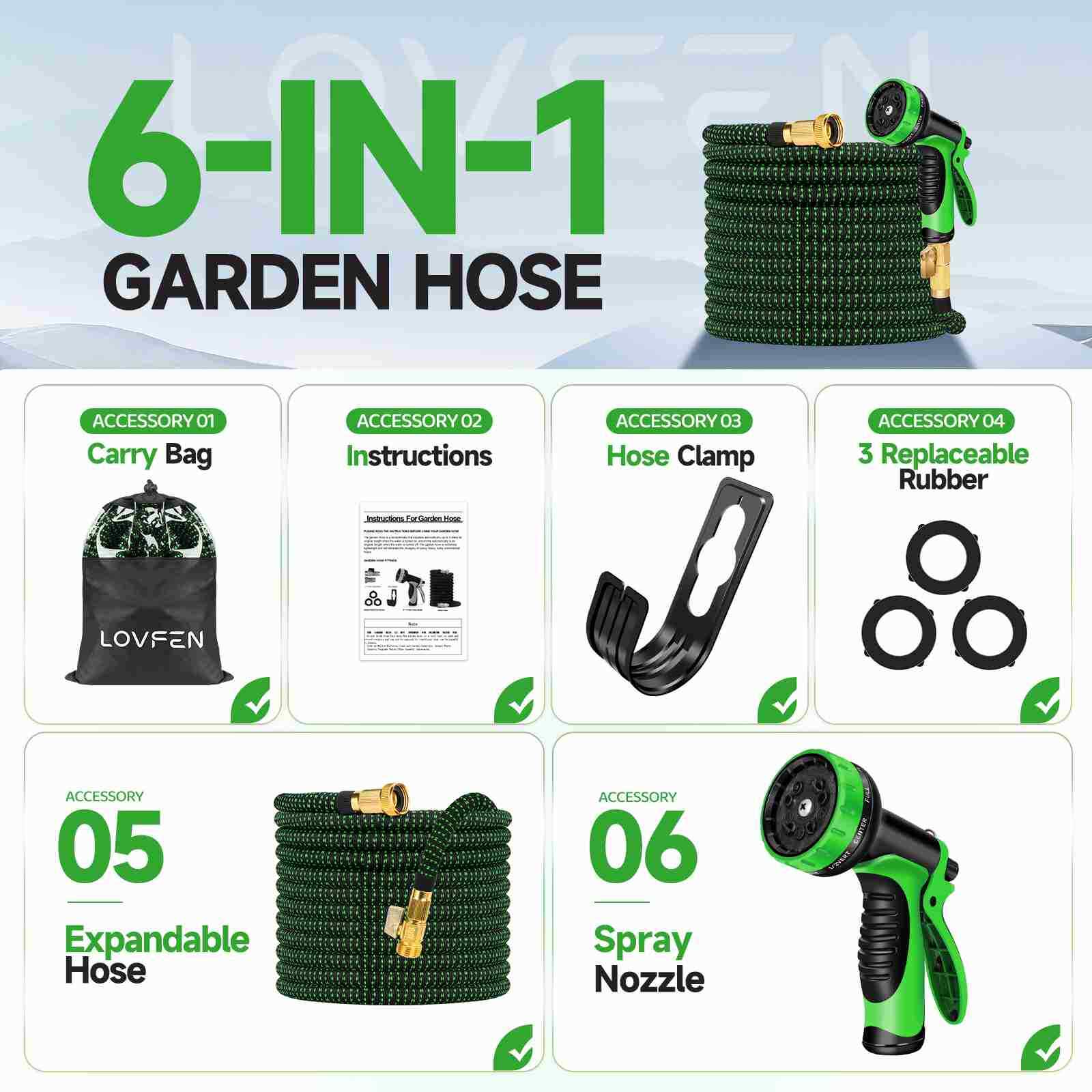 Durable Leak Proof Expandable Flexible Garden Water Hose 25/50/75/100/150ft
