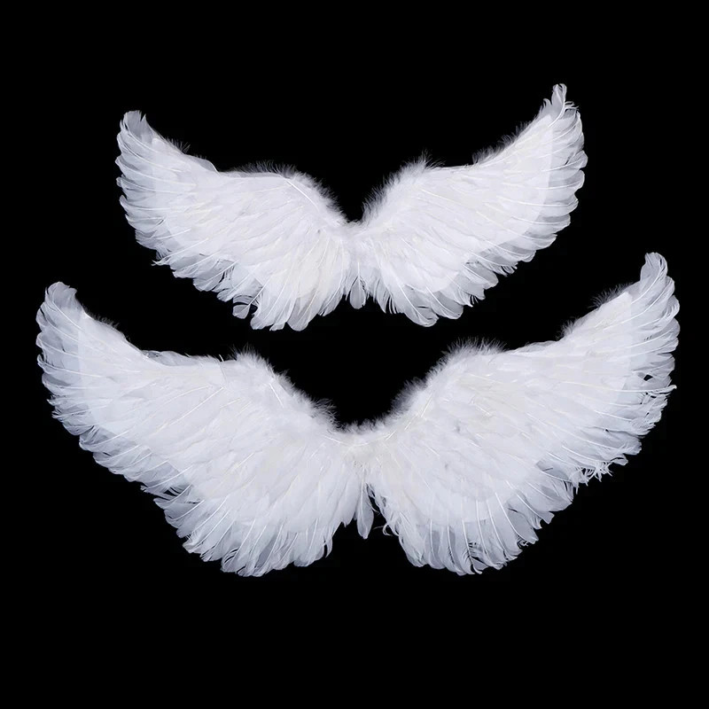 White Angel Feather Wings Set – Halo & Wand for Kids and Adults Cosplay