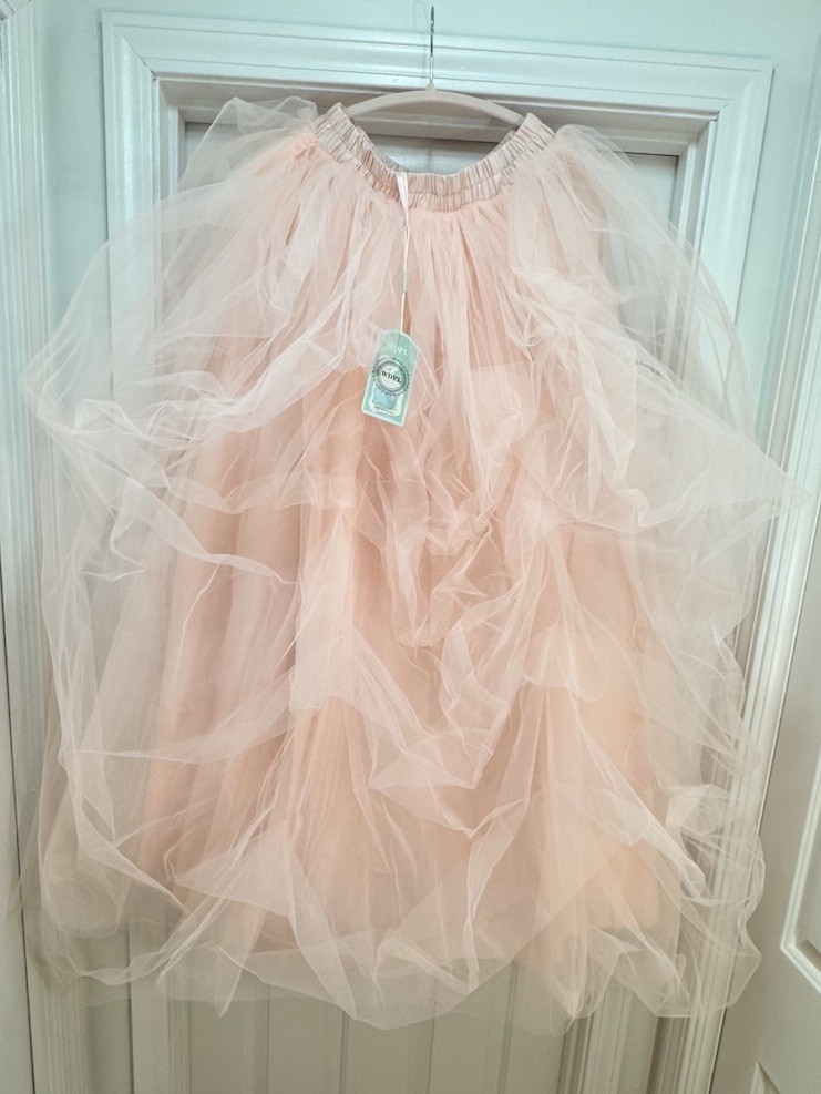 Womens Blush Pink Layered Tulle Underskirt Petticoat Elastic Waist 40" Fairycore