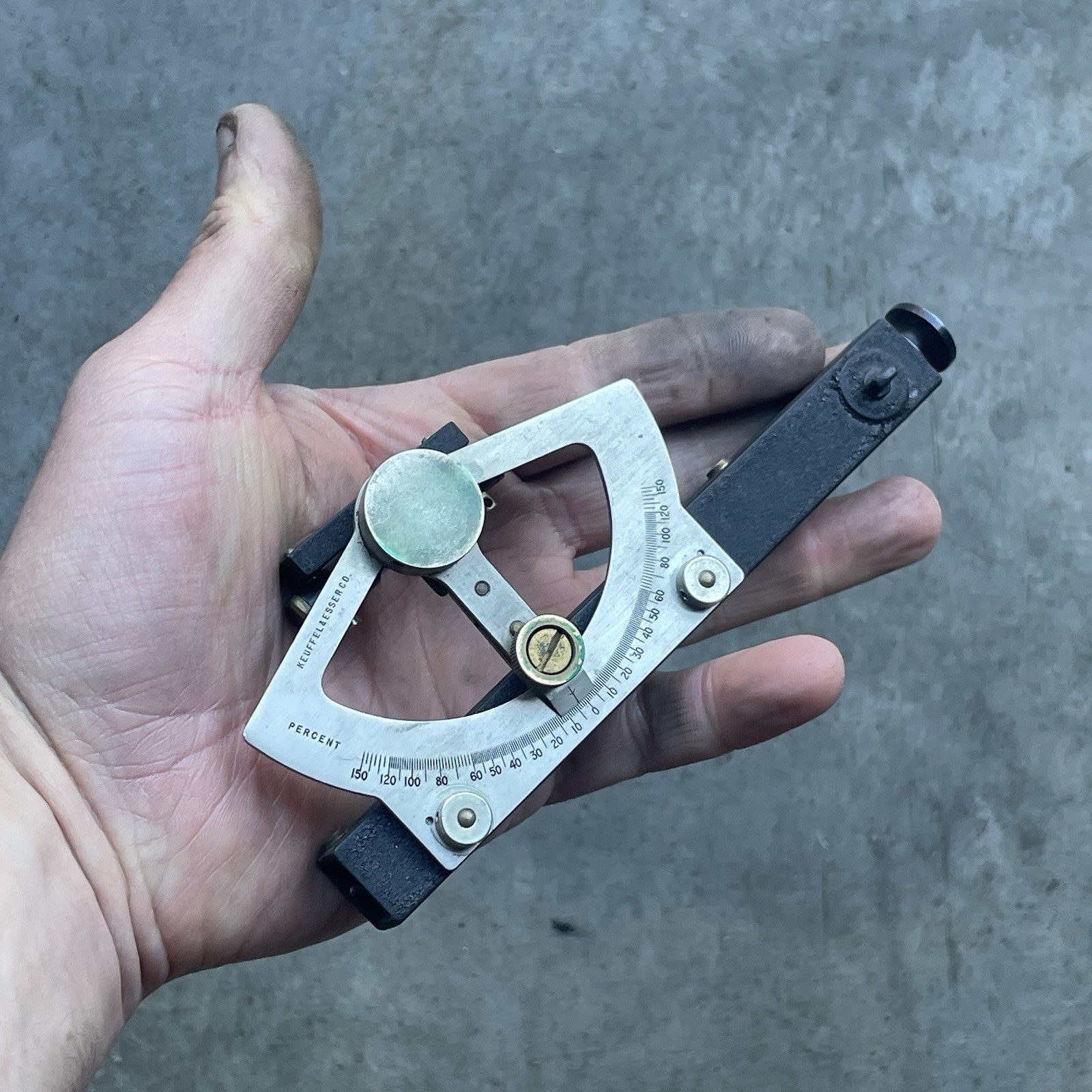 Vintage Keuffel & Esser (K&E) Abney Level Clinometer –With Original Leather Case