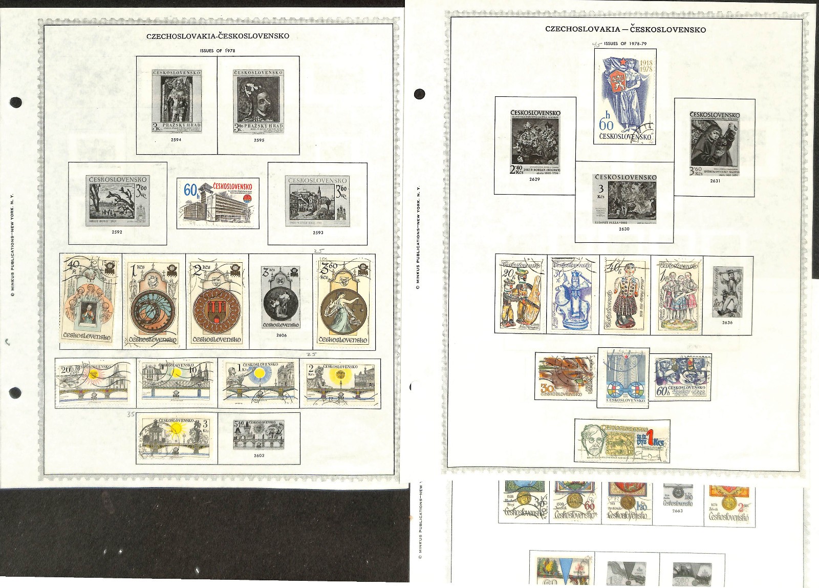 Czechoslovakia Stamp Collection on 50 Minkus Pages, 1918-1969, 1976-1991 (BN)