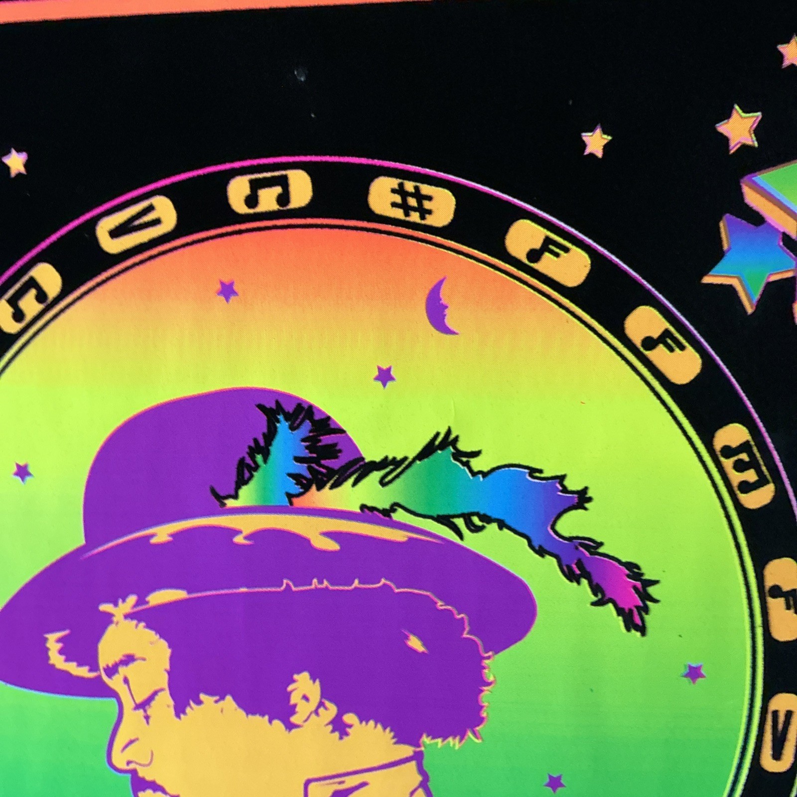 Vintage Hendrix Black Light Flocked Poster 21.5”x33”